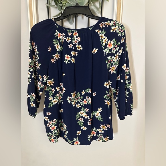 St John’s Bay - Floral Navy Blue Top - Picture 5 of 8